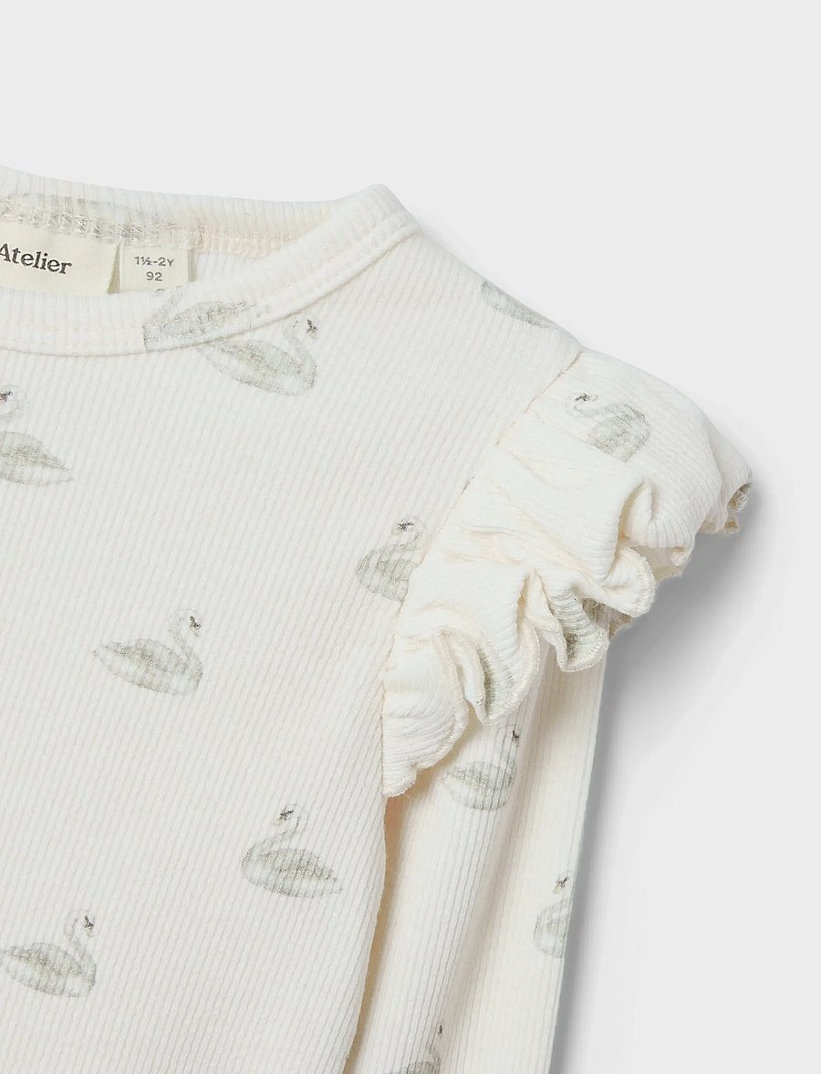 Lil'Atelier - NMFGAVO EKO LS SLIM TOP LIL NOOS - långärmade t-shirts - pastel parchment - 4