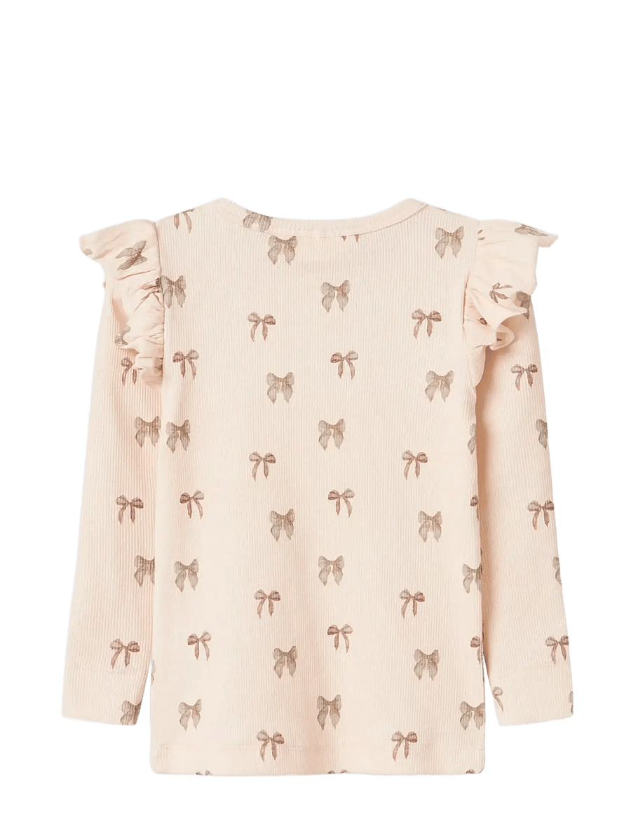 Lil'Atelier - NMFGAVO EKO LS SLIM TOP LIL NOOS - t-krekli ar garām piedurknēm - silver peony - 2