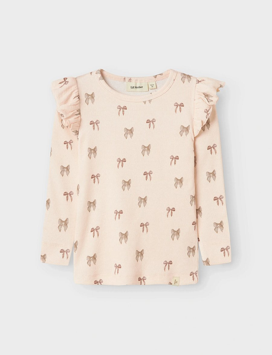 Lil'Atelier - NMFGAVO EKO LS SLIM TOP LIL NOOS - t-krekli ar garām piedurknēm - silver peony - 3