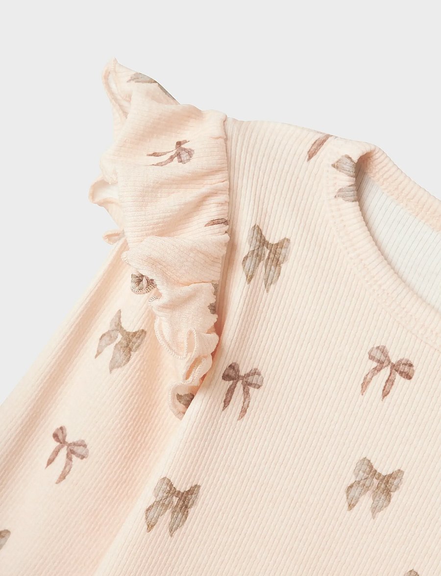 Lil'Atelier - NMFGAVO EKO LS SLIM TOP LIL NOOS - t-krekli ar garām piedurknēm - silver peony - 4