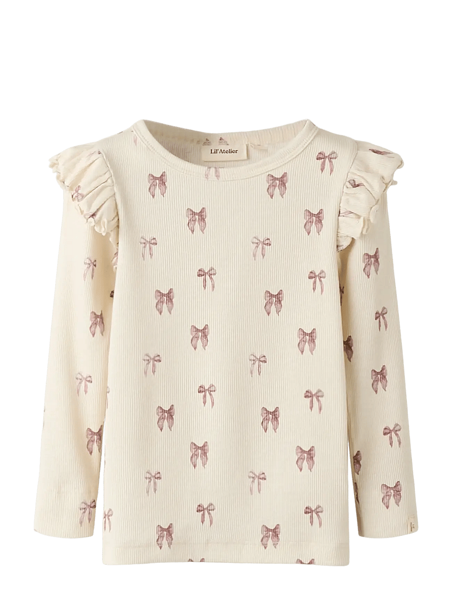 Lil'Atelier - NMFGAVO EKO LS SLIM TOP LIL NOOS - langärmelig - turtledove - 0