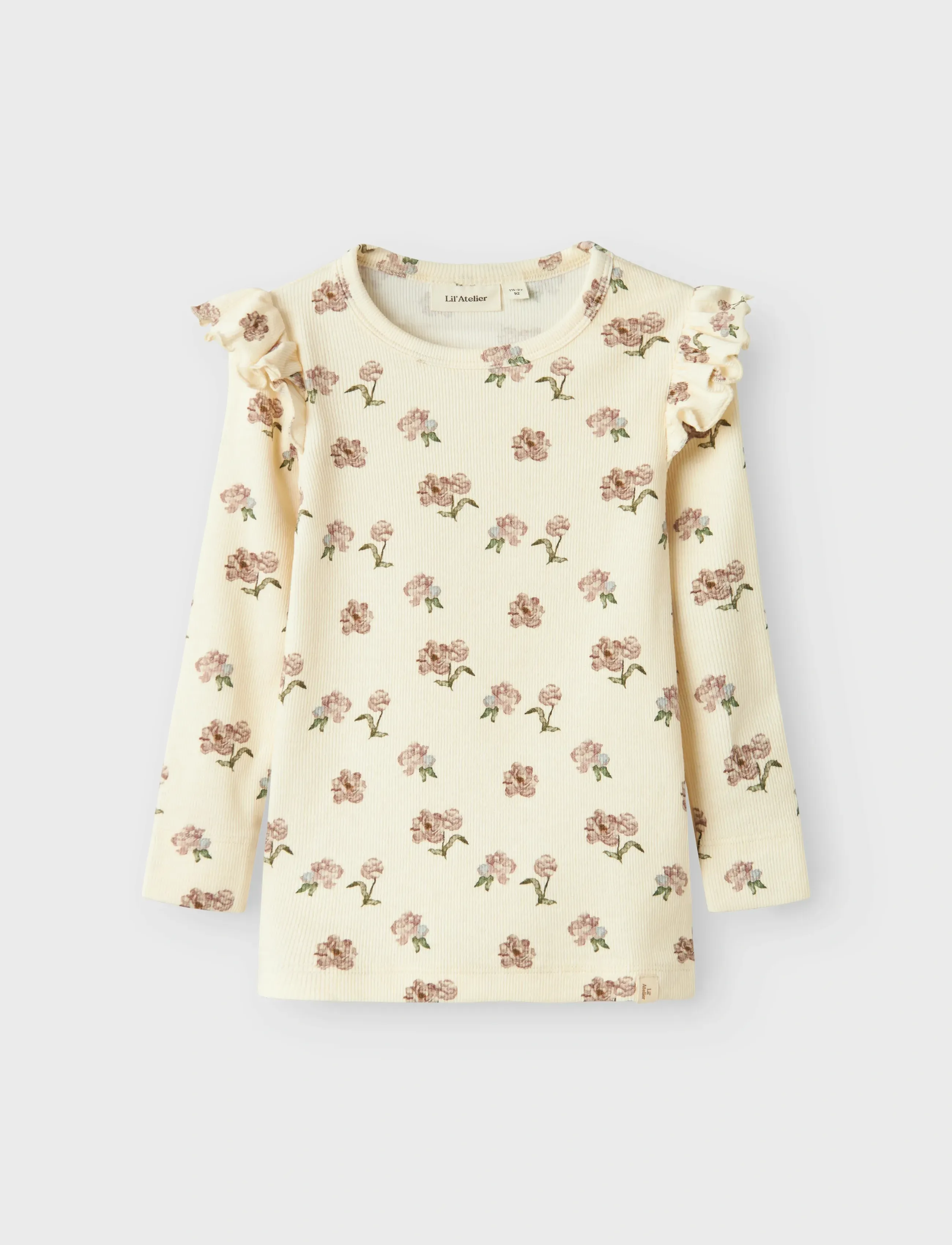 Lil'Atelier - NMFGAVO EKO LS SLIM TOP LIL NOOS - pitkähihaiset t-paidat - turtledove - 2