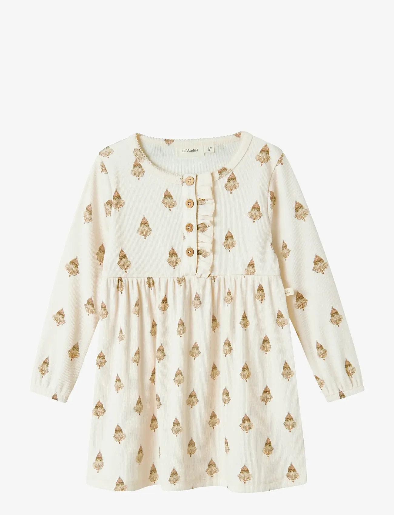 Lil'Atelier - NMFLAVO EMI LS DRESS LIL - long-sleeved casual dresses - pastel parchment - 1
