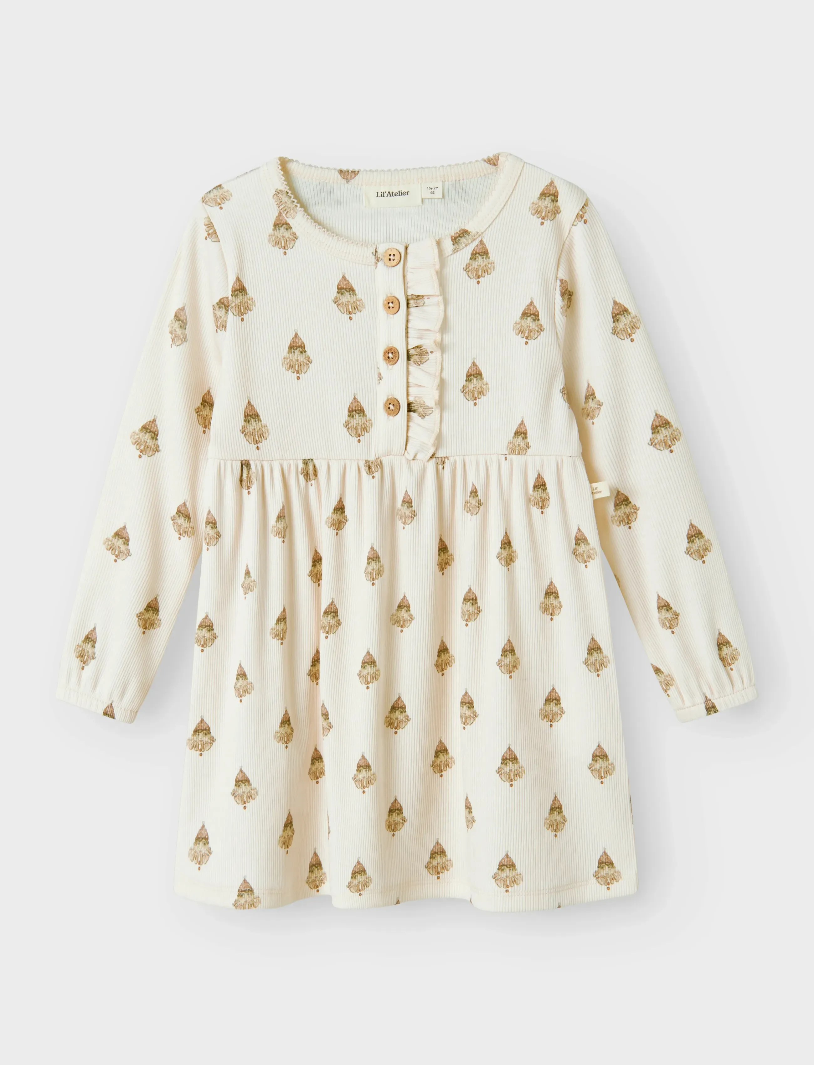 Lil'Atelier NMFLAVO EMI LS DRESS LIL - Klänningar & Kjolar - PASTEL PARCHMENT / cream