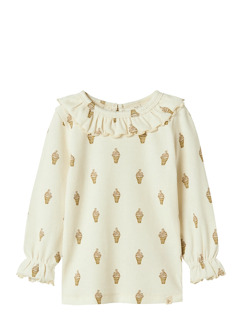 Lil'Atelier - NMFGAVO EUG LS SLIM TOP LIL - pikkade varrukatega t-särgid - turtledove - 0