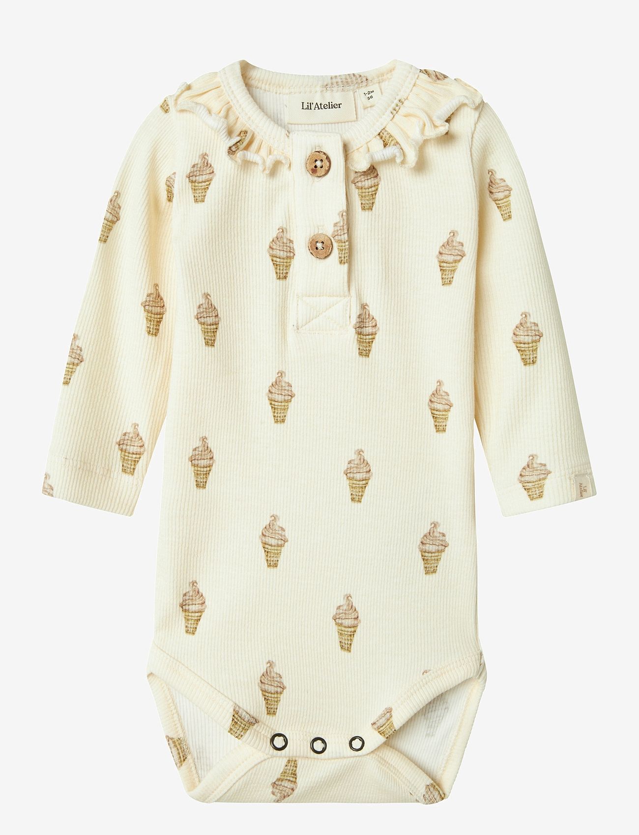 Lil'Atelier - NBFGAVO EMO LS SLIM BODY LIL - pikkade varrukatega bodid - turtledove - 0