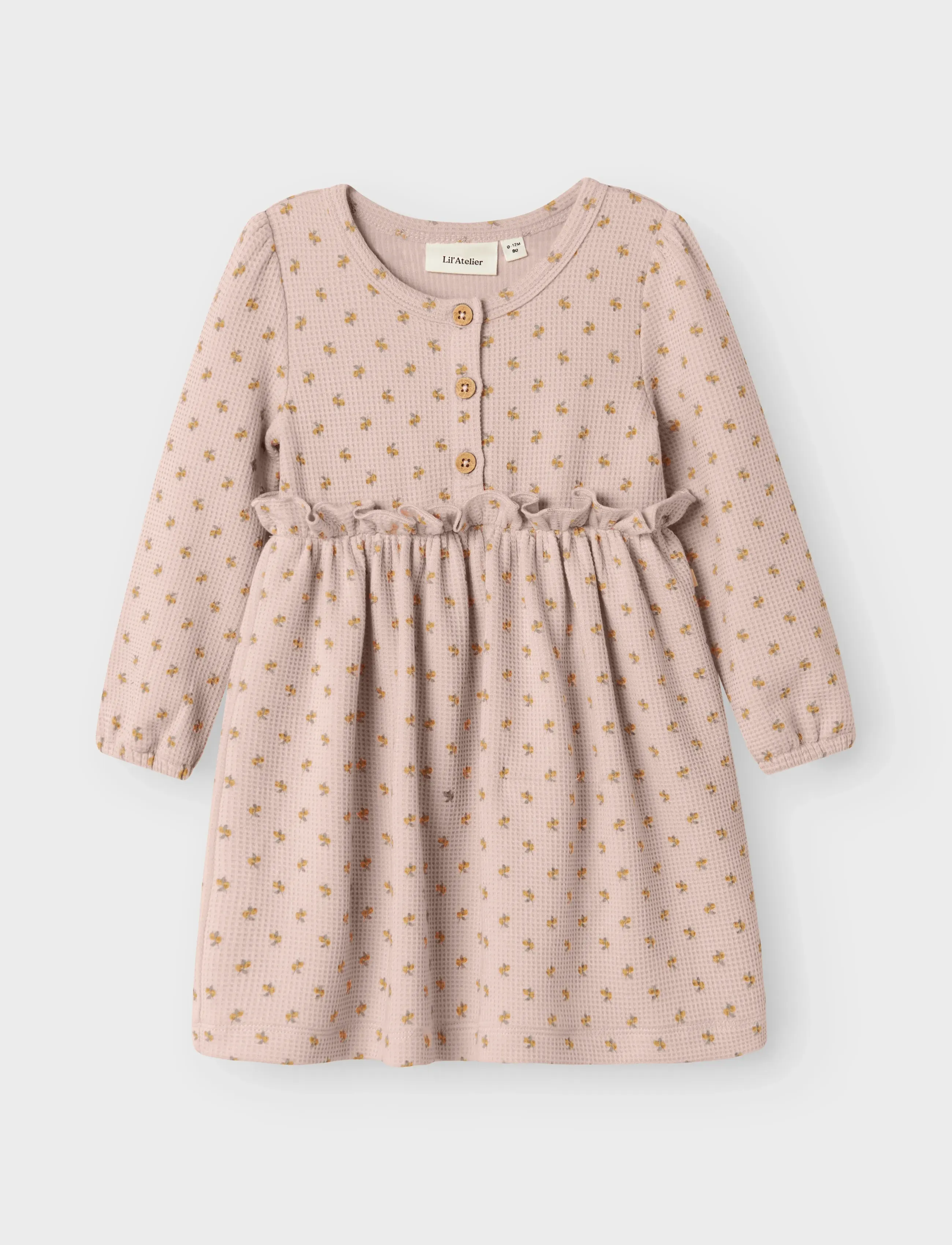 Lil'Atelier - NBFDESMA LS BODY DRESS LIL - langärmelige babykleider - peach whip - 2