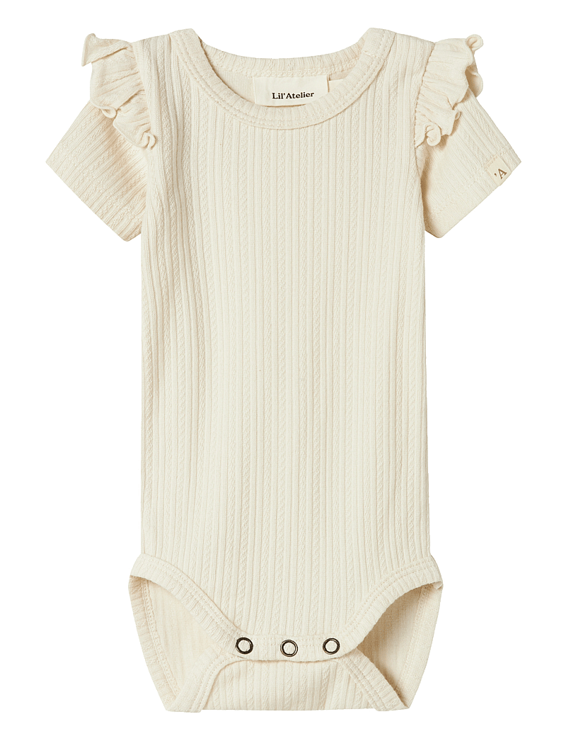 Lil'Atelier - NBFFLEURA SS SLIM BODY LIL - kortärmade bodies - turtledove - 0