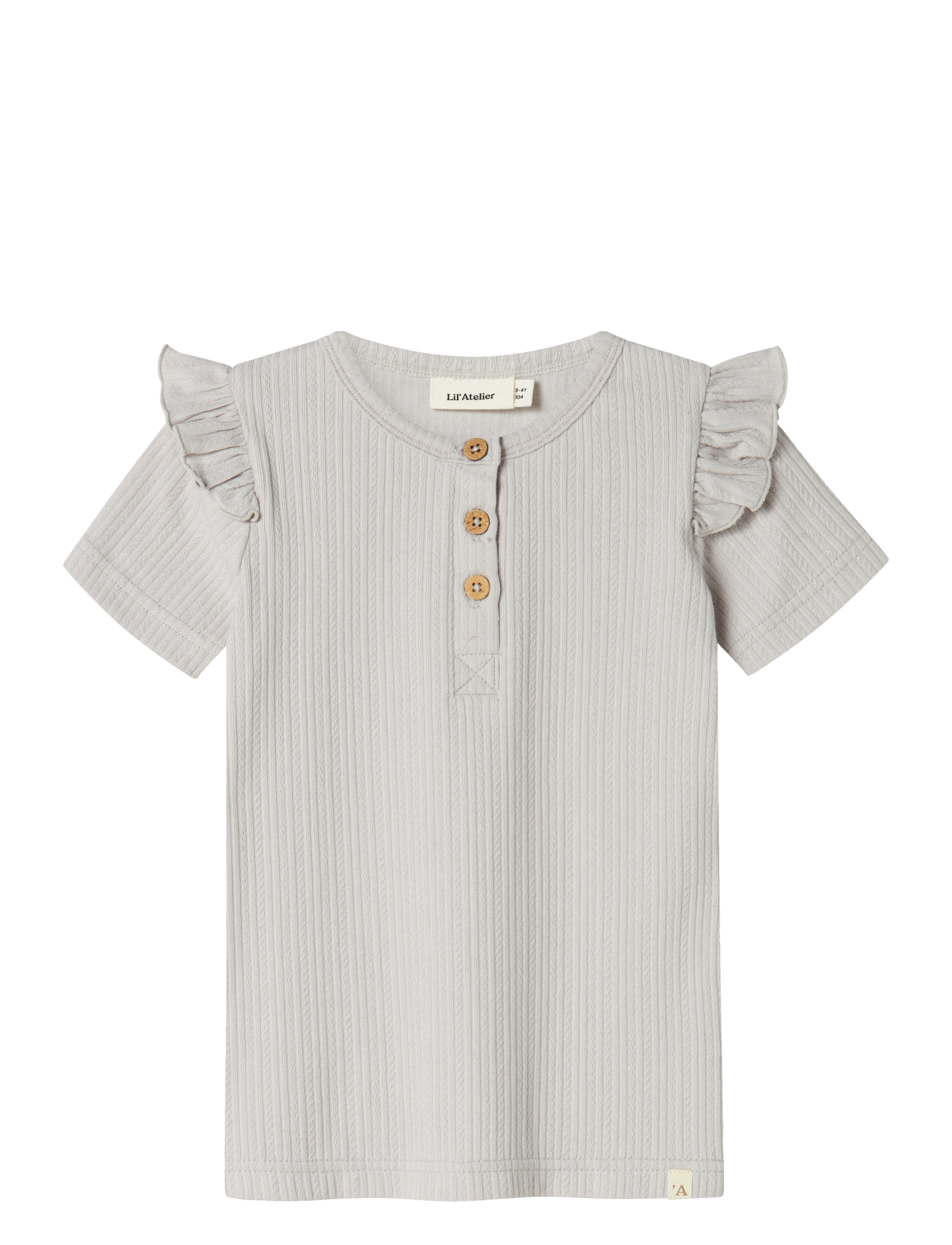 Lil'Atelier NMFFLEURA SS SLIM TOP LIL - Overdele - VAPOR BLUE / grey
