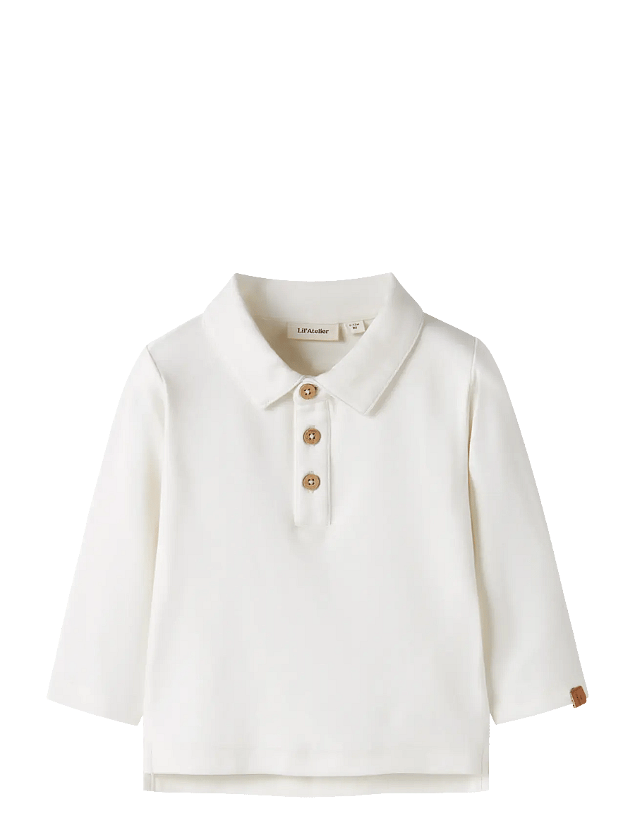 Lil'Atelier - NBMFUNDO LS SLIM TOP LIL - langärmelig poloshirt - coconut milk - 0