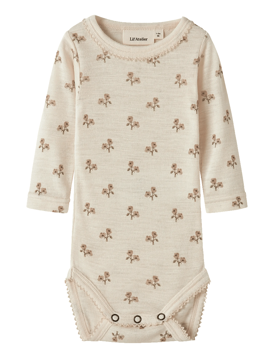 Lil'Atelier - NBFNALU LS SLIM BODY LIL NOOS - beebi alusriided - turtledove - 1