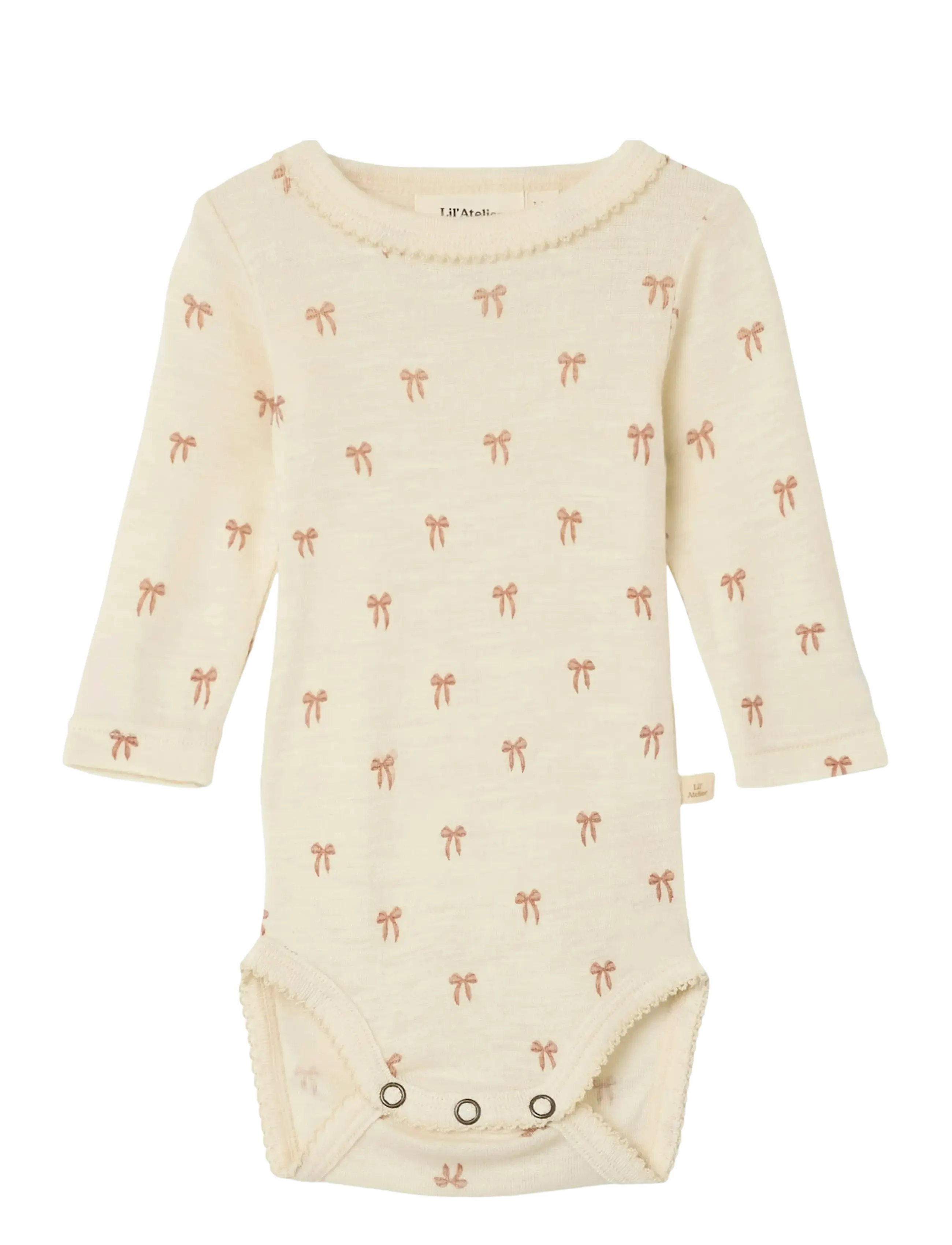 Lil'Atelier NBFNALU LS WO/MO SLIM BODY LIL NOOS - Uldundertøj baby - TURTLEDOVE / cream
