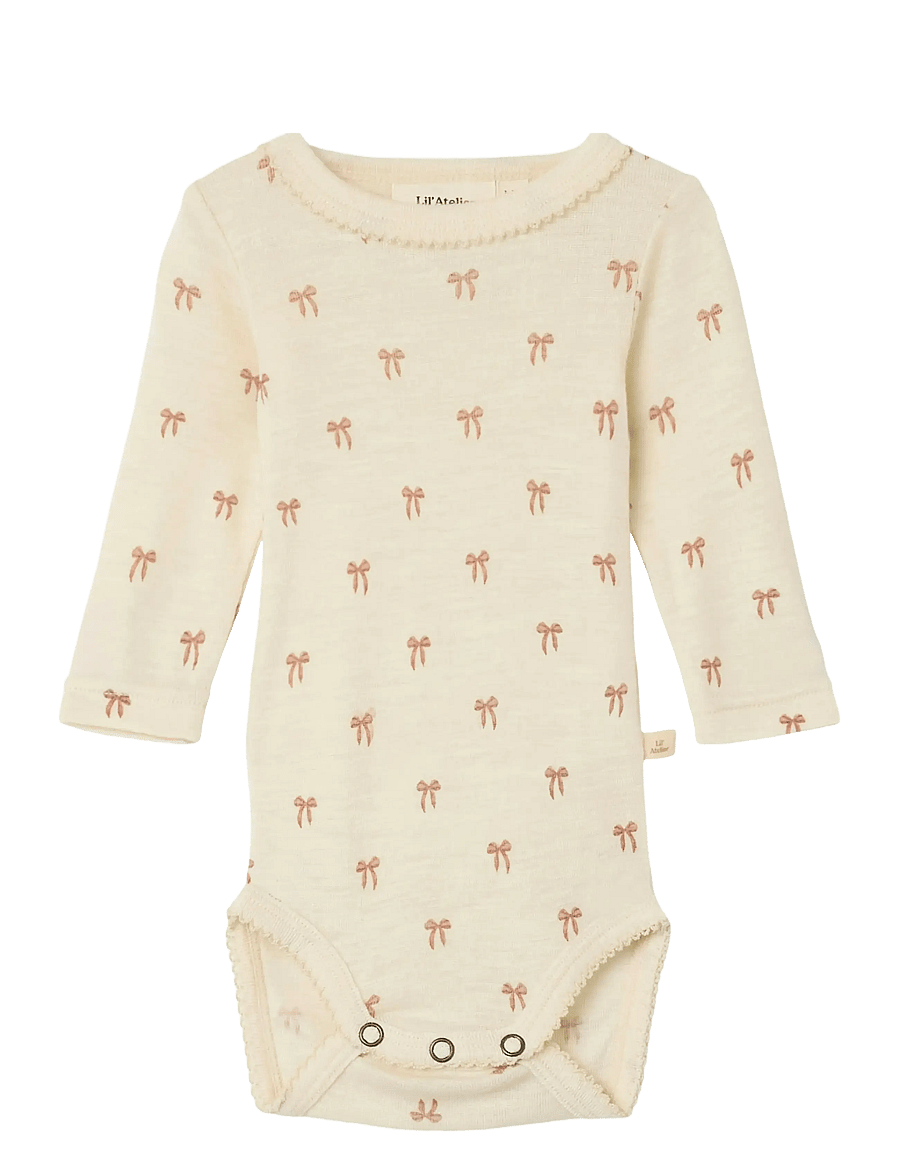 Lil'Atelier - NBFNALU LS WO/MO SLIM BODY LIL NOOS - uldundertøj baby - turtledove - 1