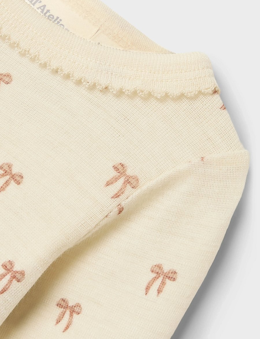 Lil'Atelier - NBFNALU LS WO/MO SLIM BODY LIL NOOS - uldundertøj baby - turtledove - 4