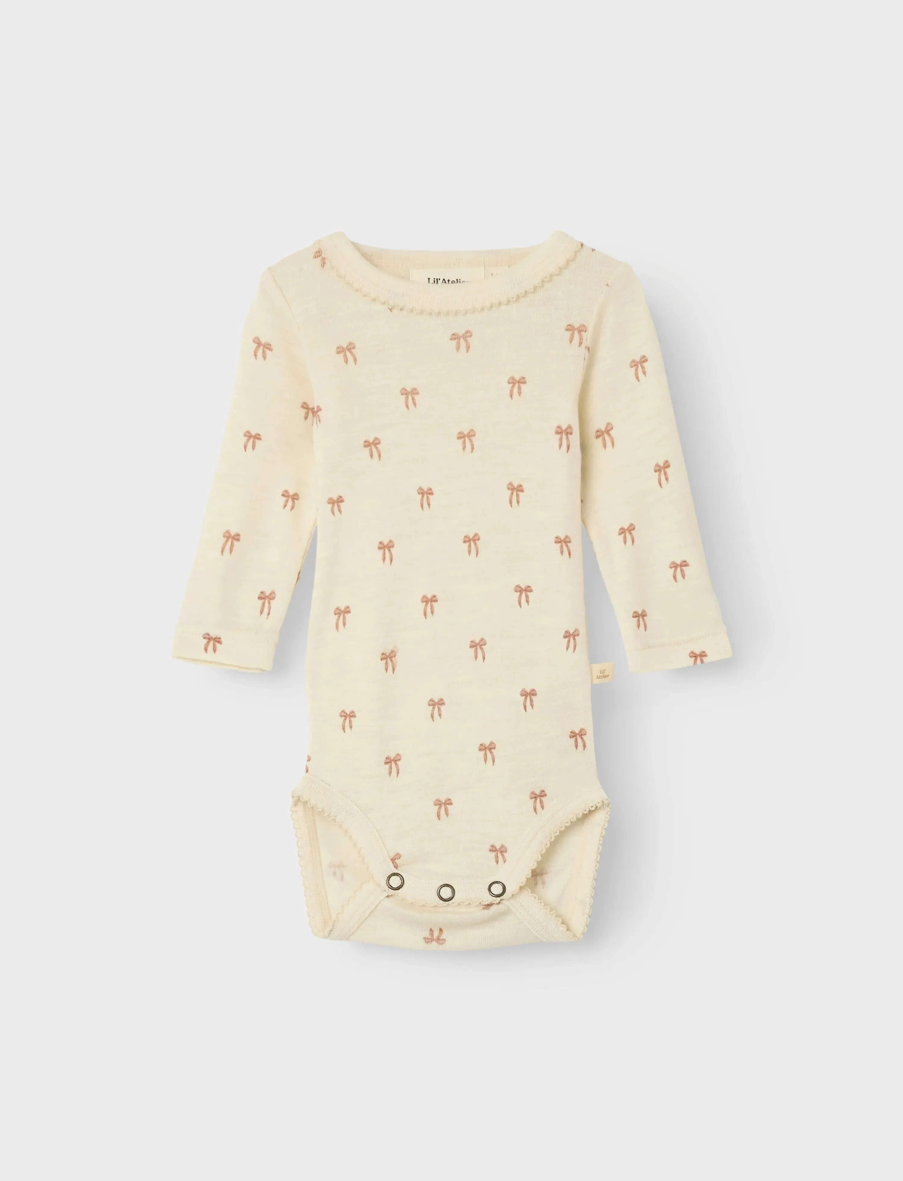 Lil'Atelier - NBFNALU LS WO/MO SLIM BODY LIL NOOS - uldundertøj baby - turtledove - 5