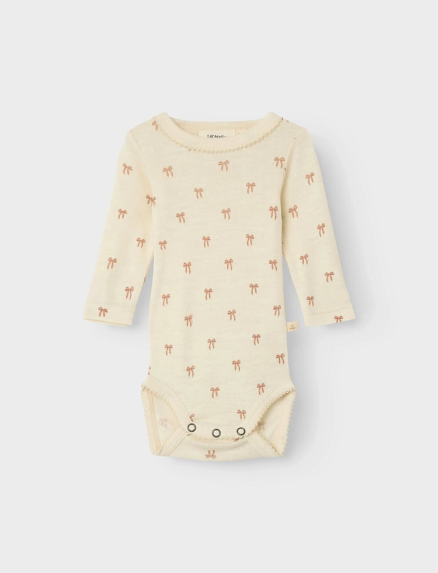 Lil'Atelier - NBFNALU LS WO/MO SLIM BODY LIL NOOS - uldundertøj baby - turtledove - 5