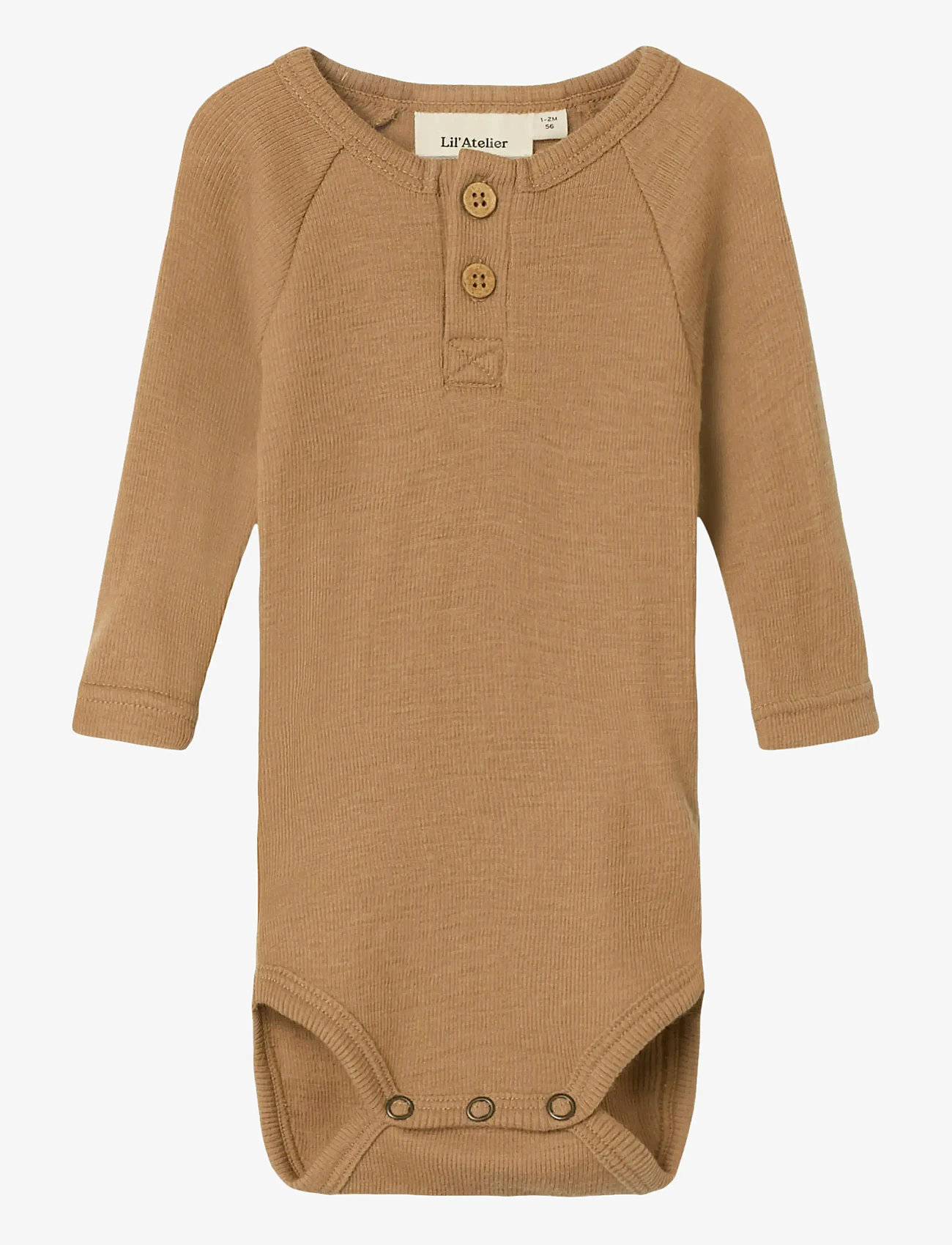 Lil'Atelier - NBNNOEL NEB LS SLIM WOOL BODY LIL - uldundertøj baby - tigers eye - 0