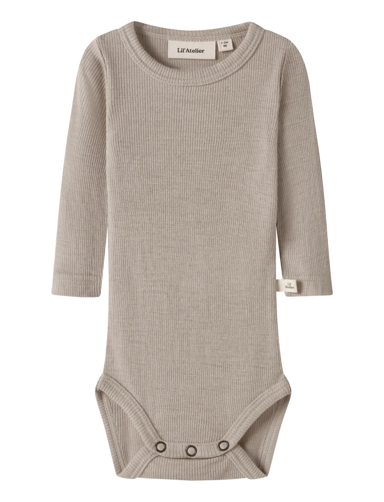 Lil'Atelier NBNNALU RIB WO/MO LS SLIM BODY LIL - Winterkollektion - FEATHER GRAY / grey