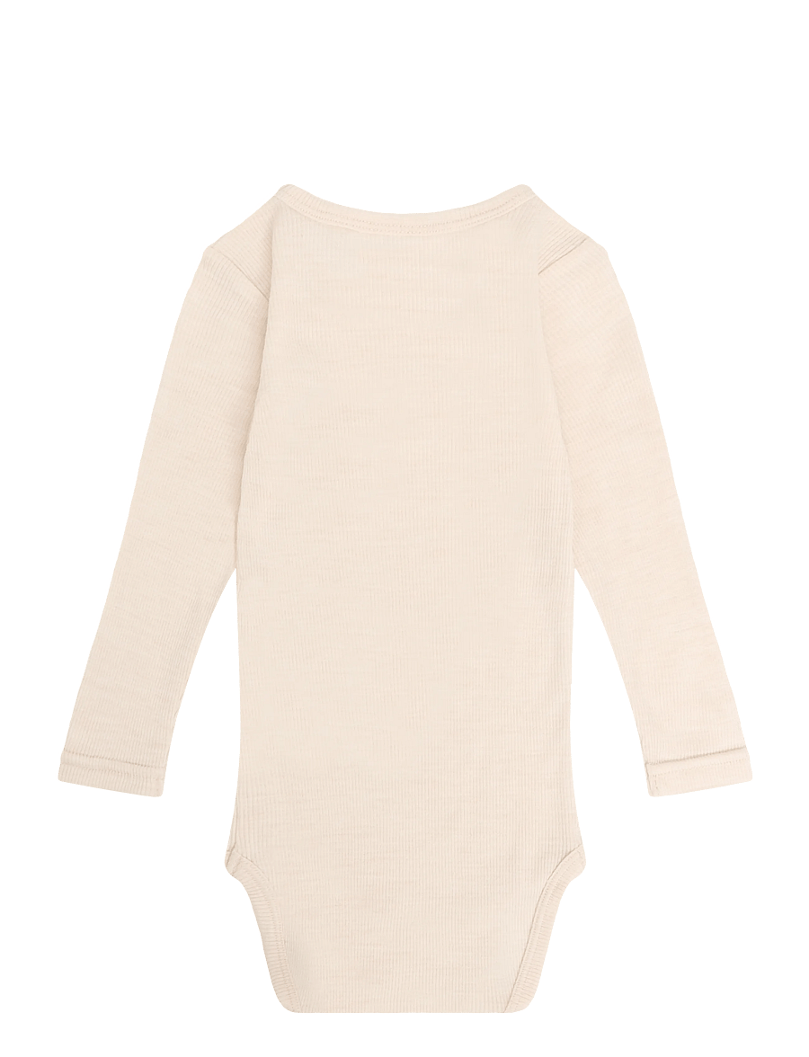 Lil'Atelier - NBNNALU RIB WO/MO LS SLIM BODY LIL - uldundertøj baby - turtledove - 1