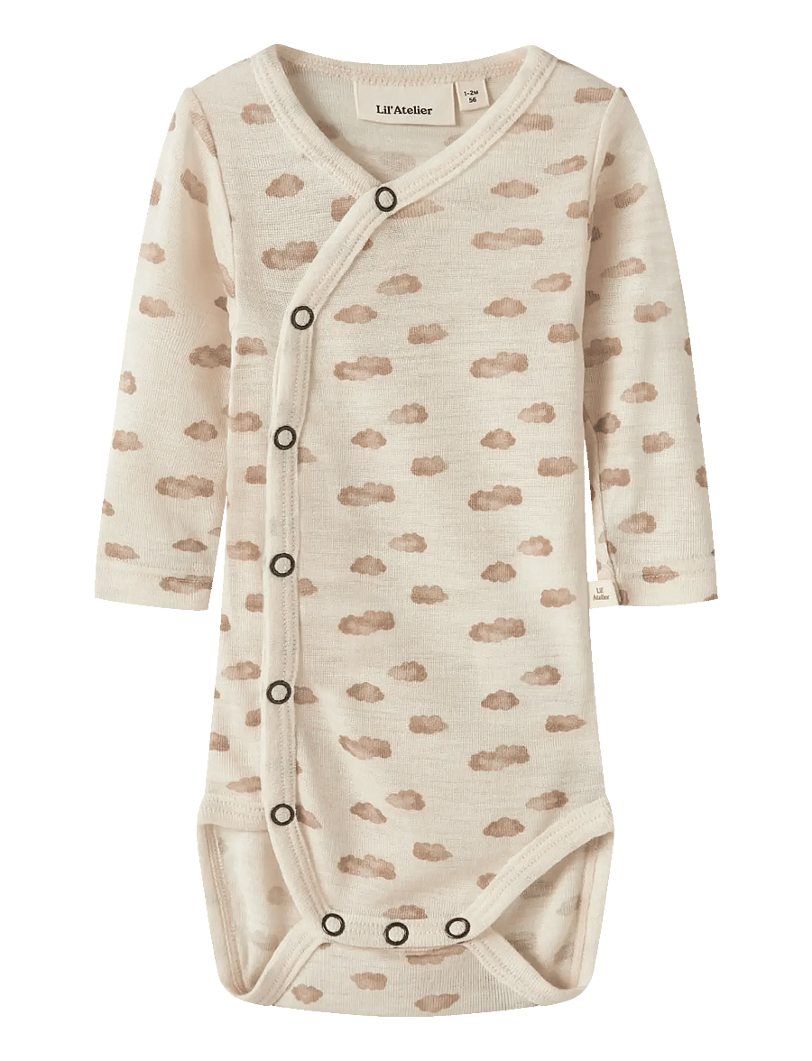 Lil'Atelier - NBNNALU WO/MO LS SLIM WRAP BODY LIL - base layer baby - turtledove - 0