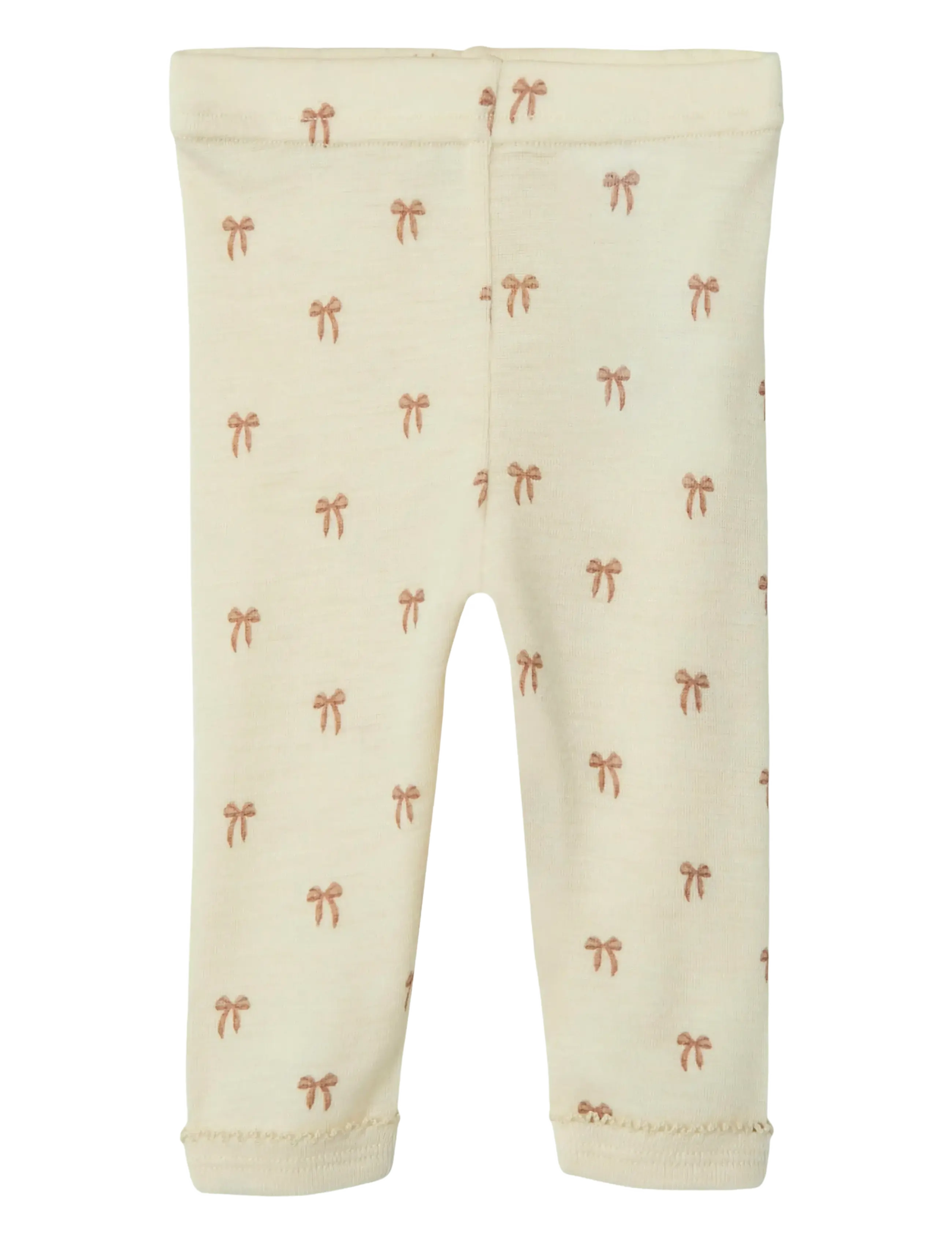 Lil'Atelier NBFNALU WO/MO SLIM LEGGING LIL NOOS - Uldundertøj baby - TURTLEDOVE / cream
