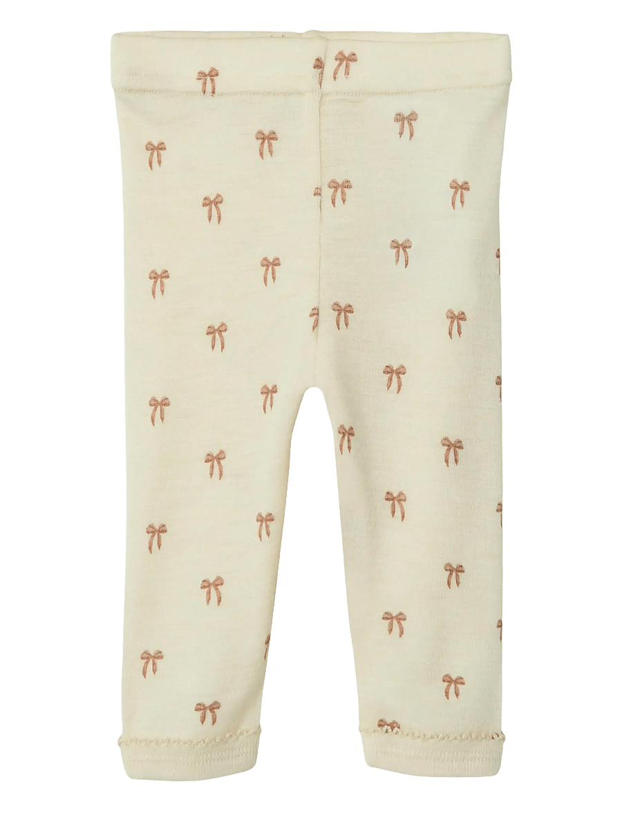 Lil'Atelier - NBFNALU WO/MO SLIM LEGGING LIL NOOS - uldundertøj baby - turtledove - 1