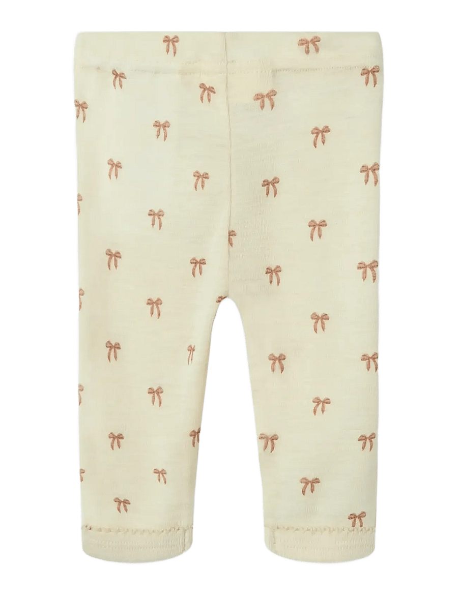 Lil'Atelier - NBFNALU WO/MO SLIM LEGGING LIL NOOS - uldundertøj baby - turtledove - 2