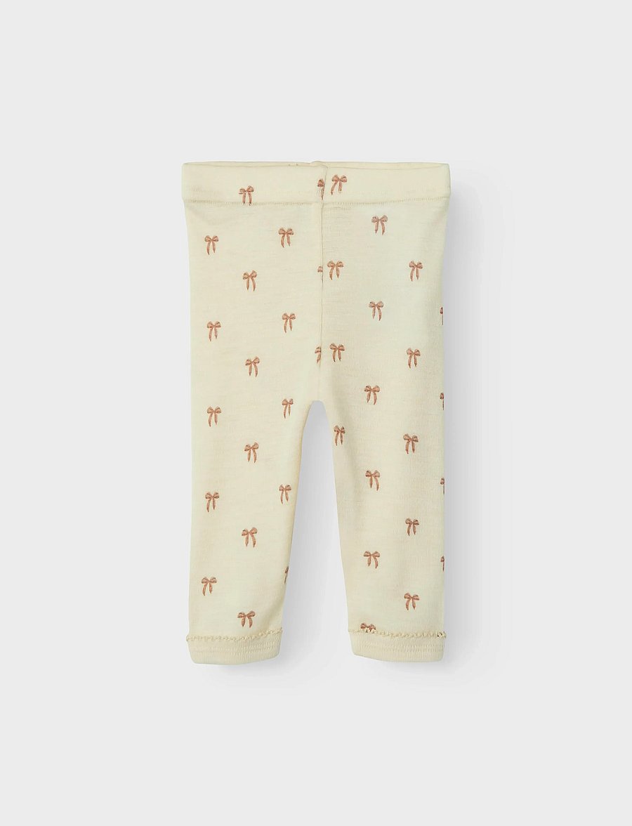 Lil'Atelier - NBFNALU WO/MO SLIM LEGGING LIL NOOS - uldundertøj baby - turtledove - 4