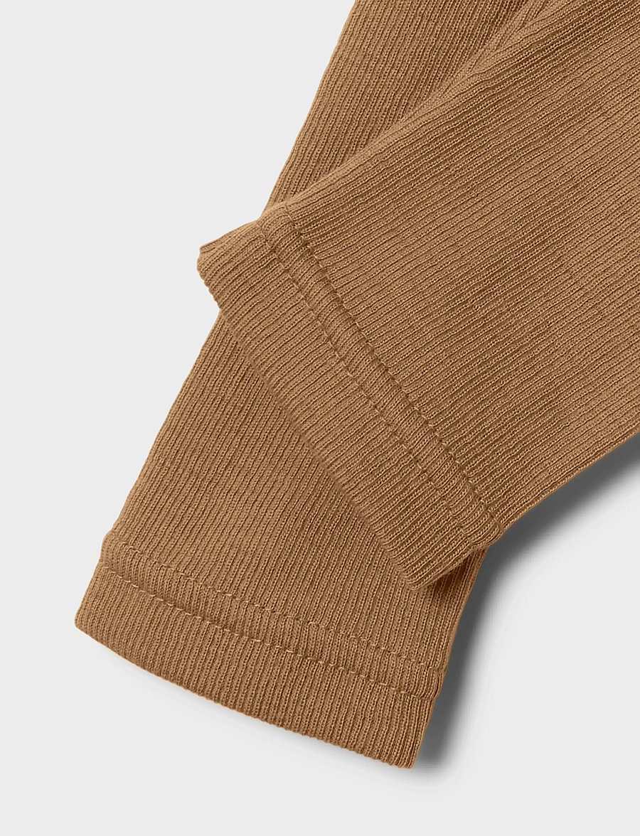 Lil'Atelier - NBNNOEL NEB WOOL SLIM LEGGING LIL - síðar nærbuxur - tigers eye - 4