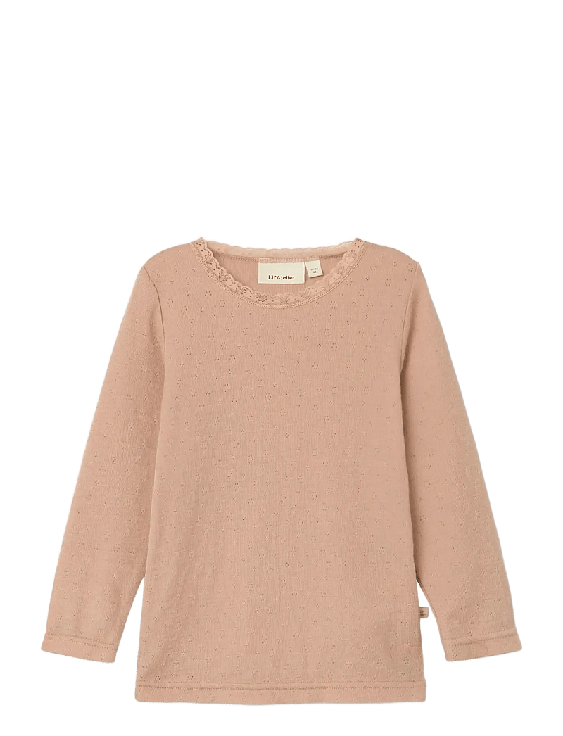 Lil'Atelier - NMFNOEL NAB WOOL LS SLIM TOP LIL - pikkade varrukatega t-särgid - roebuck - 1