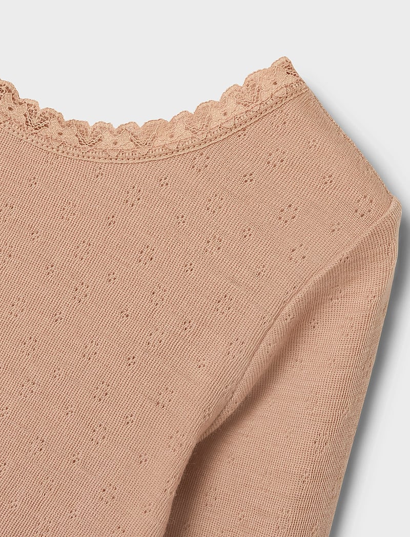 Lil'Atelier - NMFNOEL NAB WOOL LS SLIM TOP LIL - pikkade varrukatega t-särgid - roebuck - 0