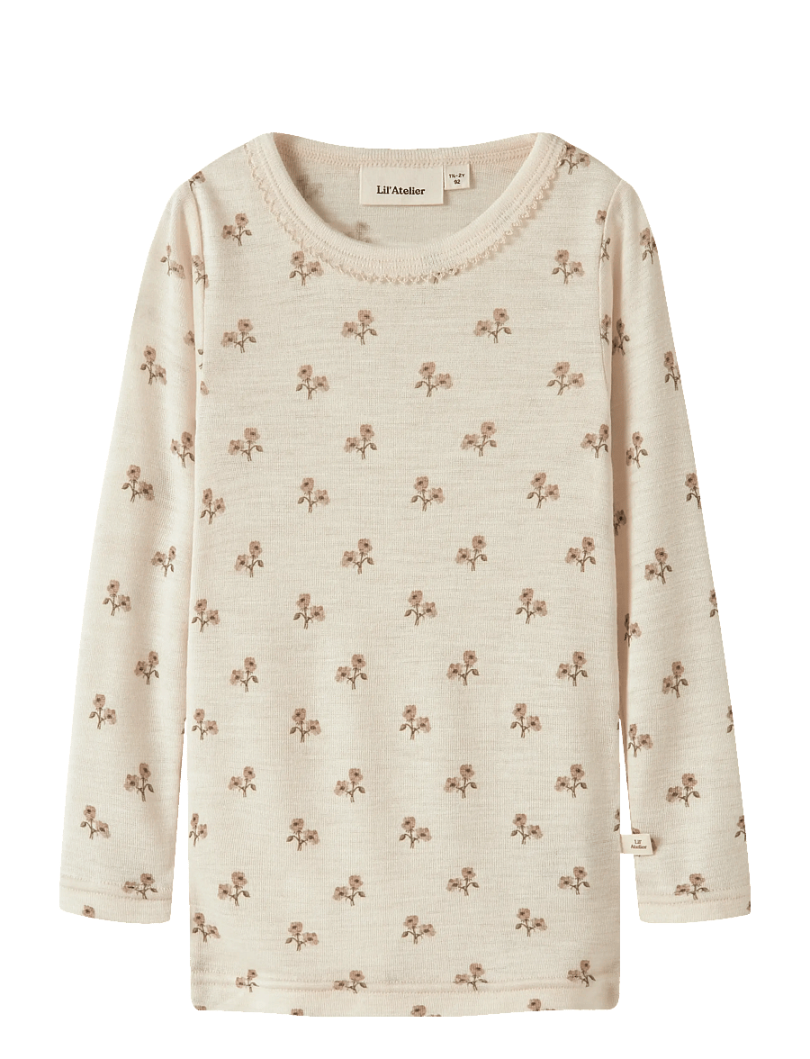 Lil'Atelier - NMFNALU LS SLIM TOP LIL - langerma bolir - turtledove - 1