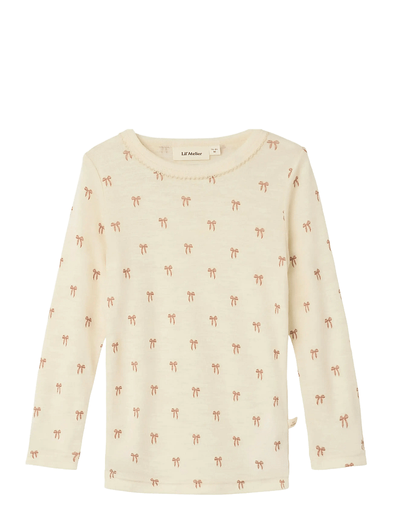 Lil'Atelier - NMFNALU WO/MO LS SLIM TOP LIL - langærmede t-shirts - turtledove - 1