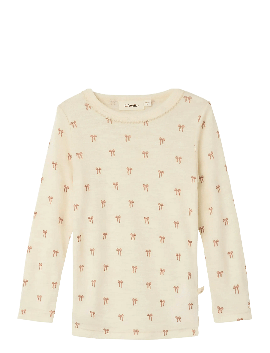 Lil'Atelier - NMFNALU LS SLIM TOP LIL - långärmade t-shirts - turtledove - 1