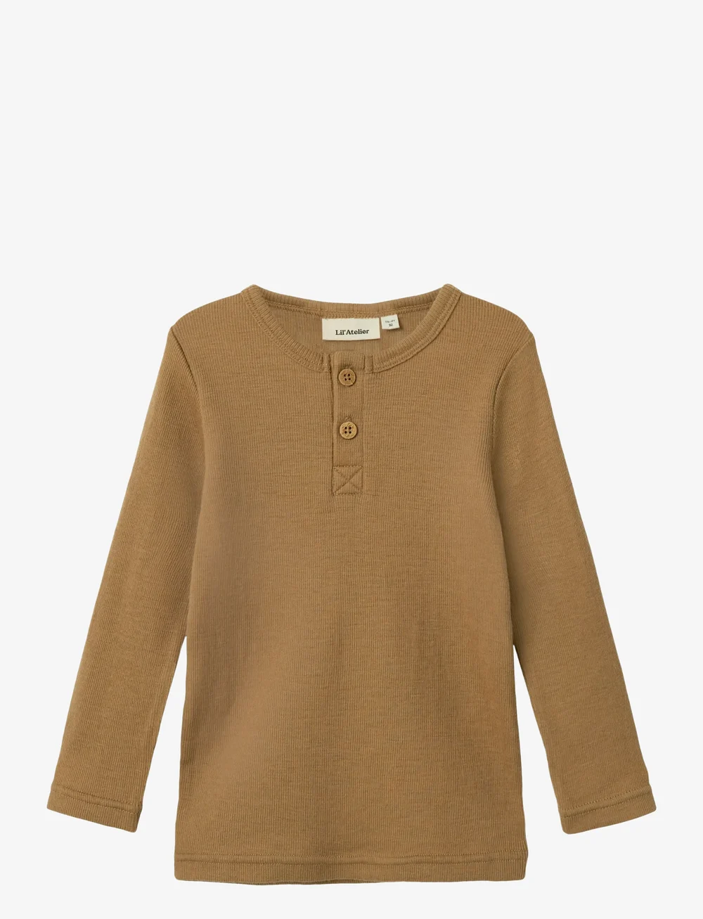 Lil'Atelier - NMNNOEL NEB WOOL LS SLIM TOP LIL - long-sleeved t-shirts - tigers eye - 1