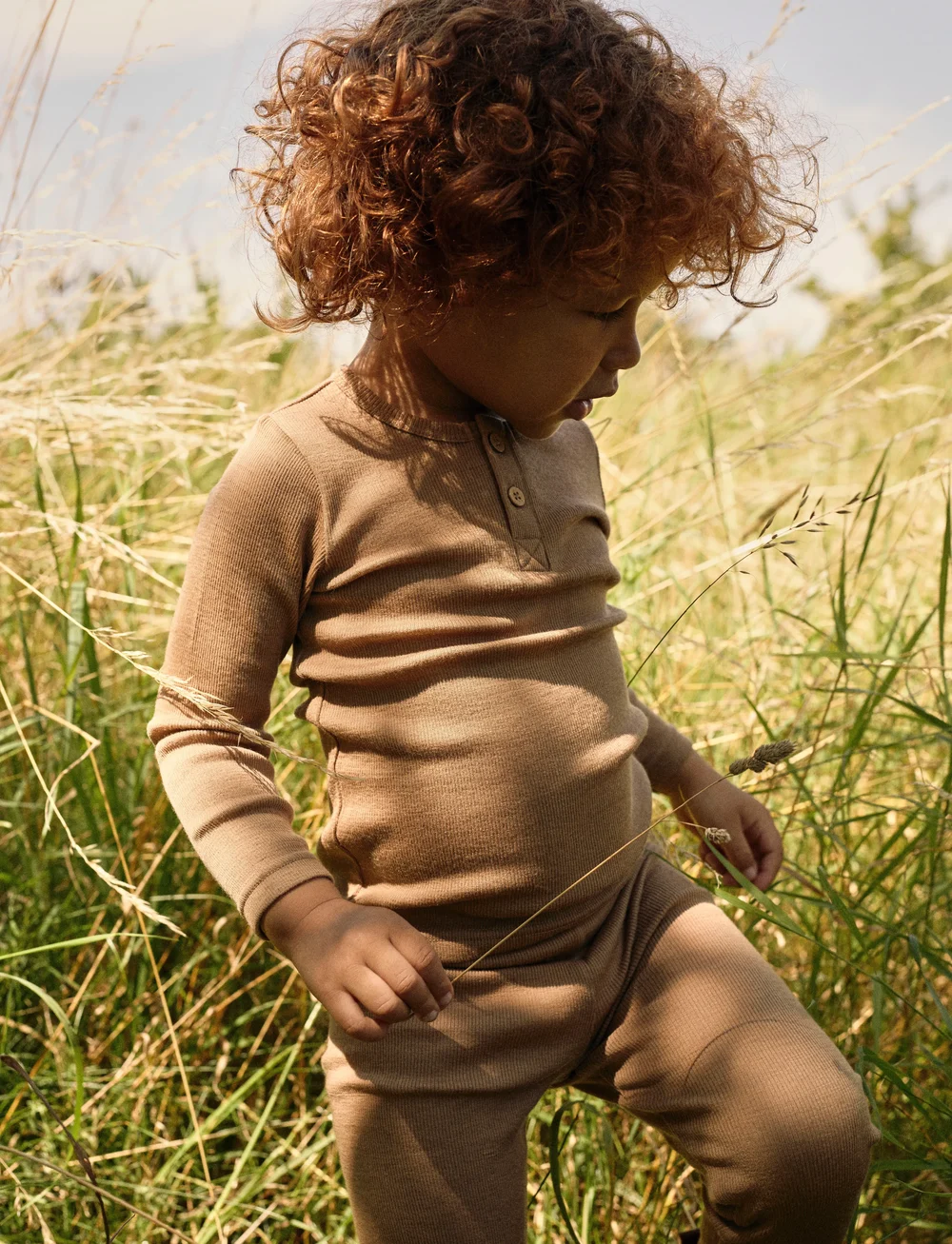 Lil'Atelier - NMNNOEL NEB WOOL LS SLIM TOP LIL - long-sleeved t-shirts - tigers eye - 0