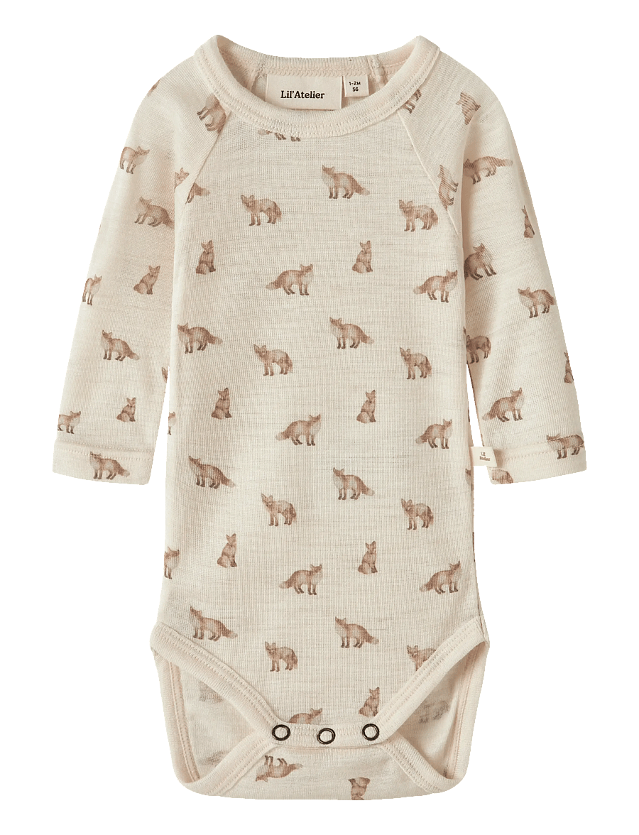 Lil'Atelier - NBMNALU LS SLIM BODY LIL - beebi alusriided - turtledove - 2