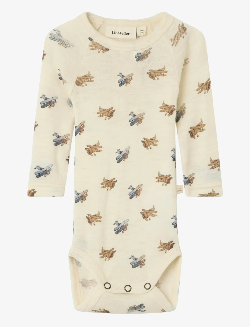 Lil'Atelier - NBMNALU WO/MO LS SLIM BODY LIL NOOS - underställ baby - turtledove - 1