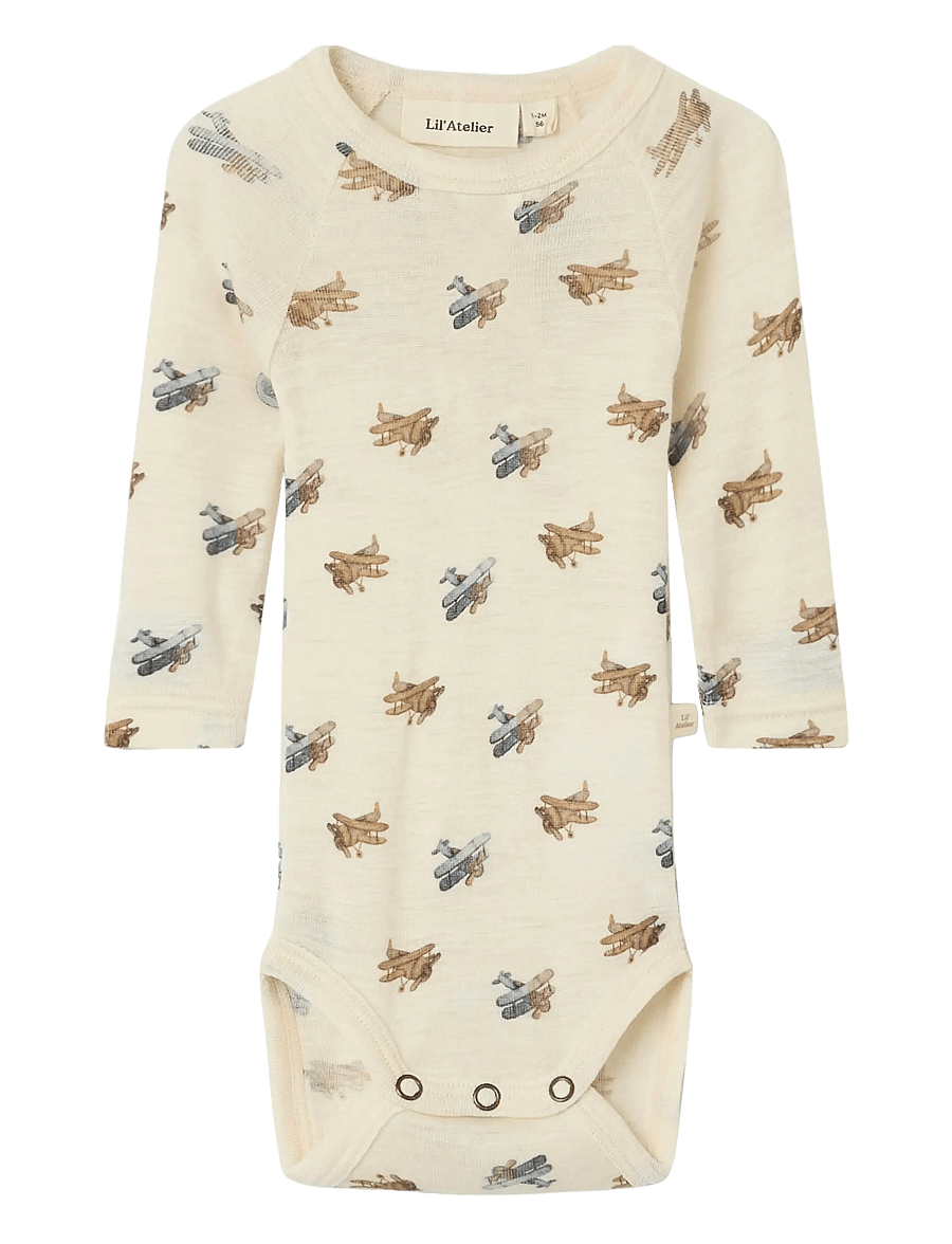Lil'Atelier - NBMNALU WO/MO LS SLIM BODY LIL NOOS - base layer baby - turtledove - 1