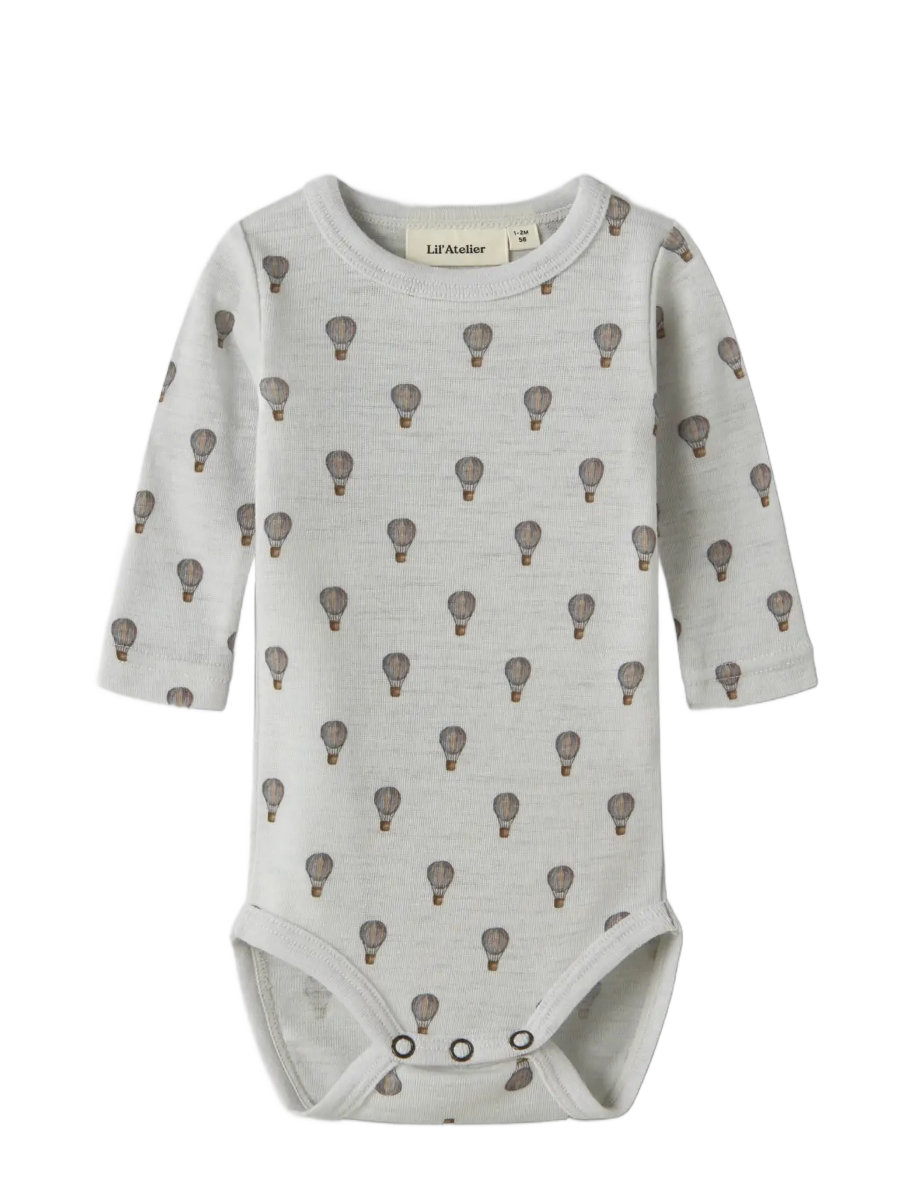 Lil'Atelier NBMNOEL NOR WOOL LS SLIM BODY LIL - New Arrivals - OYSTER MUSHROOM / grey