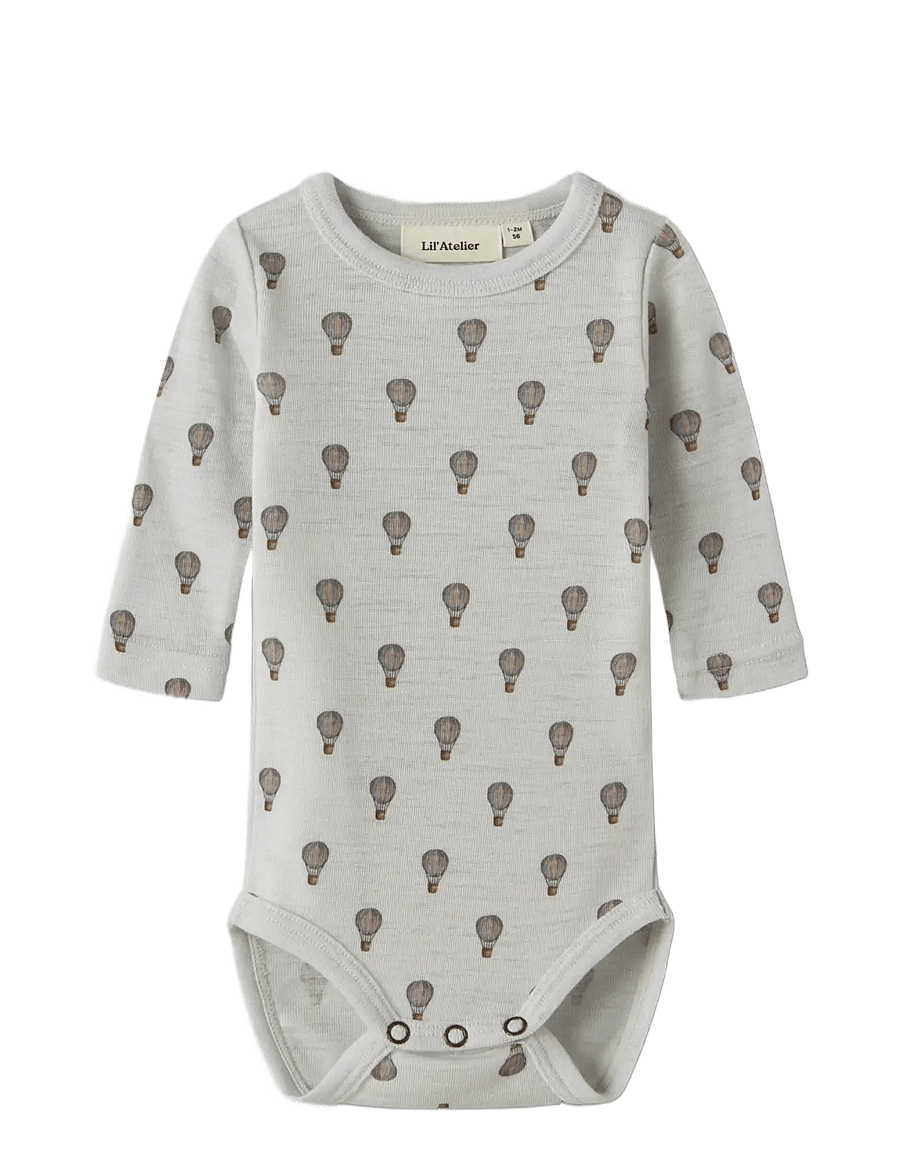 Lil'Atelier - NBMNOEL NOR WOOL LS SLIM BODY LIL - oyster mushroom - 1
