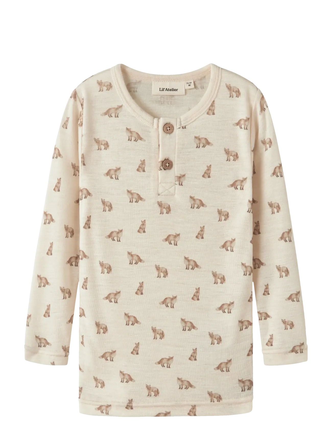 Lil'Atelier NMMNALU WO/MO LS SLIM TOP LIL - Winterkollektion - TURTLEDOVE / cream