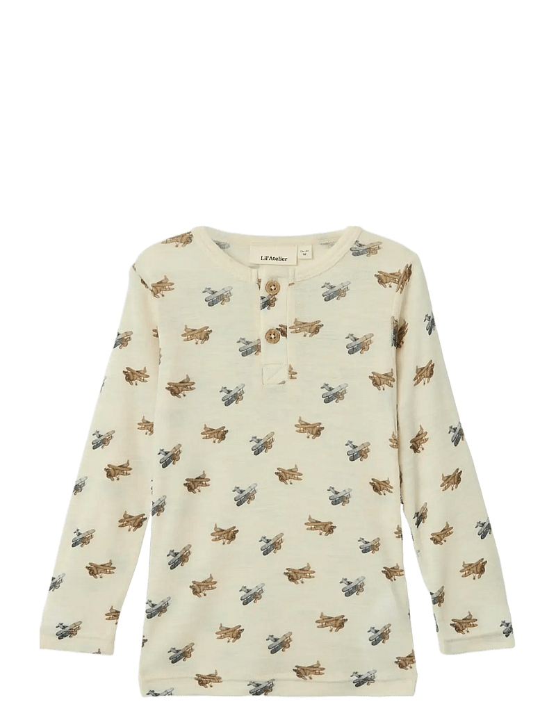Lil'Atelier - NMMNALU WO/MO LS SLIM TOP LIL - pikkade varrukatega t-särgid - turtledove - 0