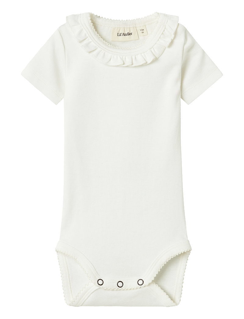 Lil'Atelier - NBFLALO TEM SS SLIM BODY LIL - kortärmade bodies - coconut milk - 0