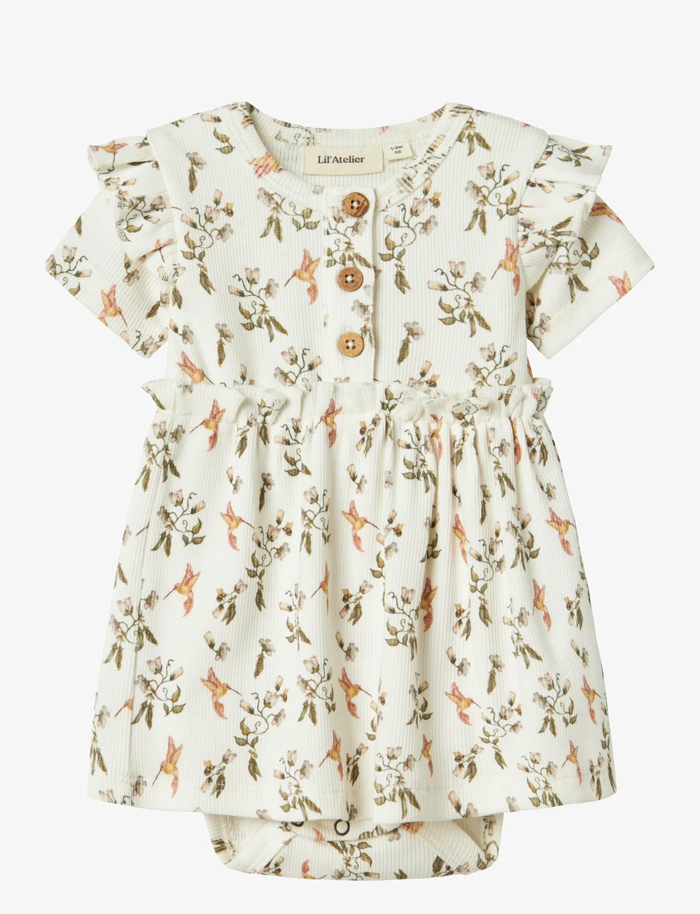 Lil'Atelier - NBFLAVO EKI SS BODY DRESS LIL - kurzärmelige babykleider - coconut milk - 0