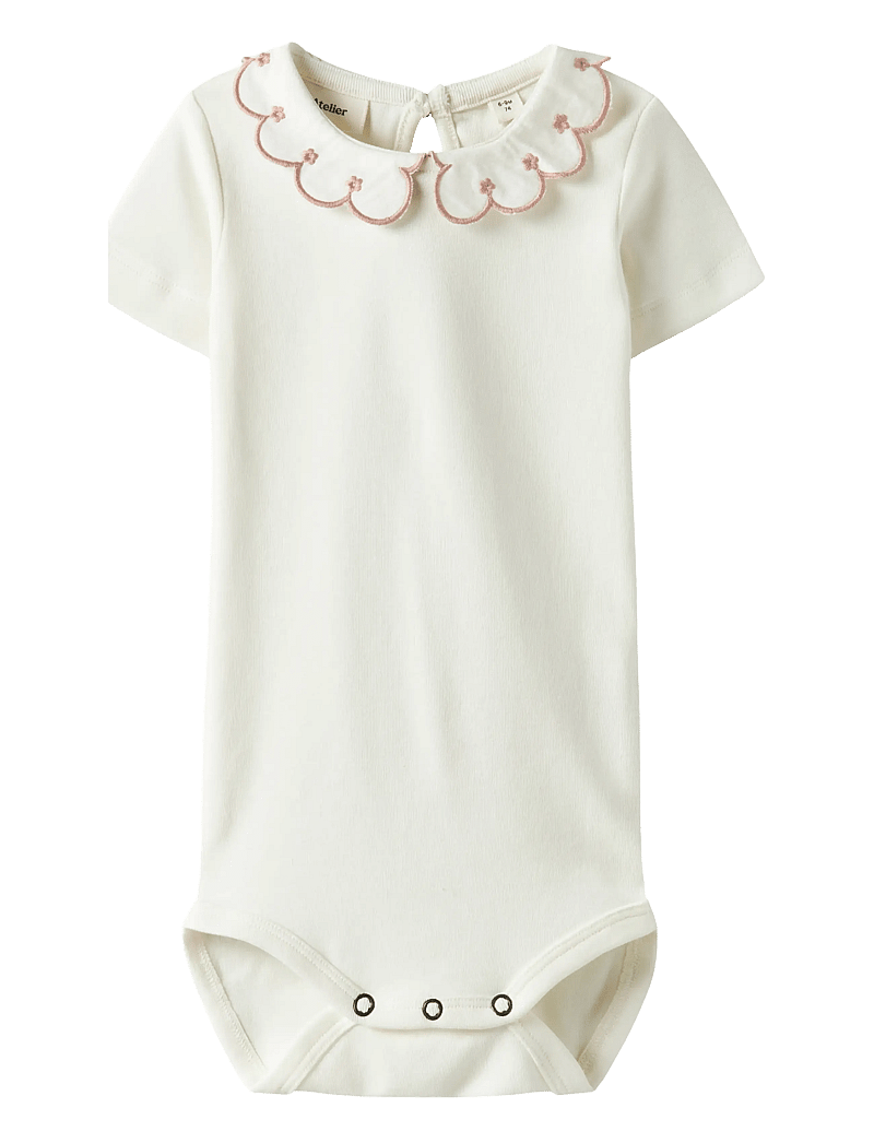 Lil'Atelier - NBFFUNDO SS SLIM BODY LIL - kortärmade bodies - coconut milk - 0