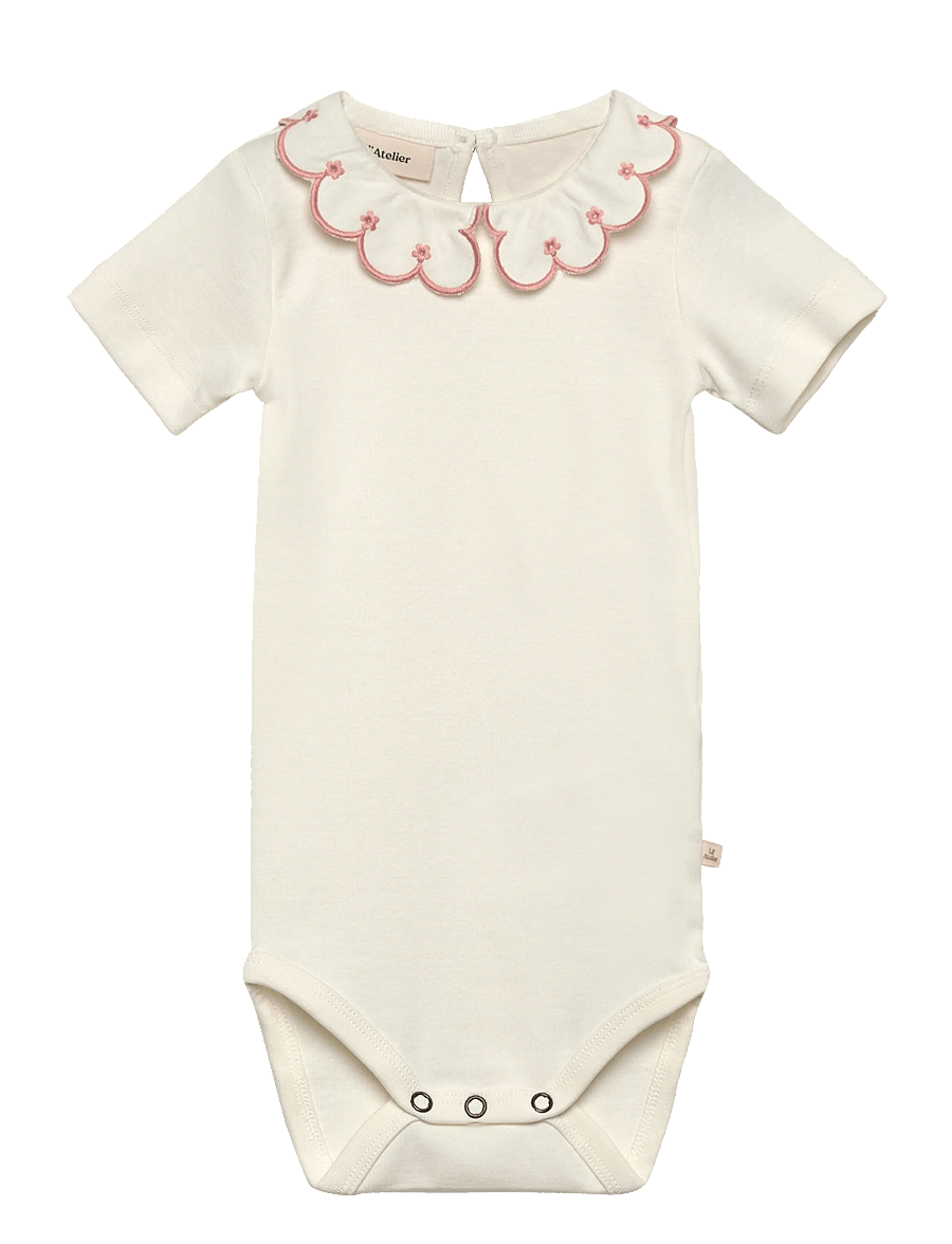 Lil'Atelier - NBFFUNDO SS SLIM BODY LIL - kurzärmelige bodys - coconut milk - 0