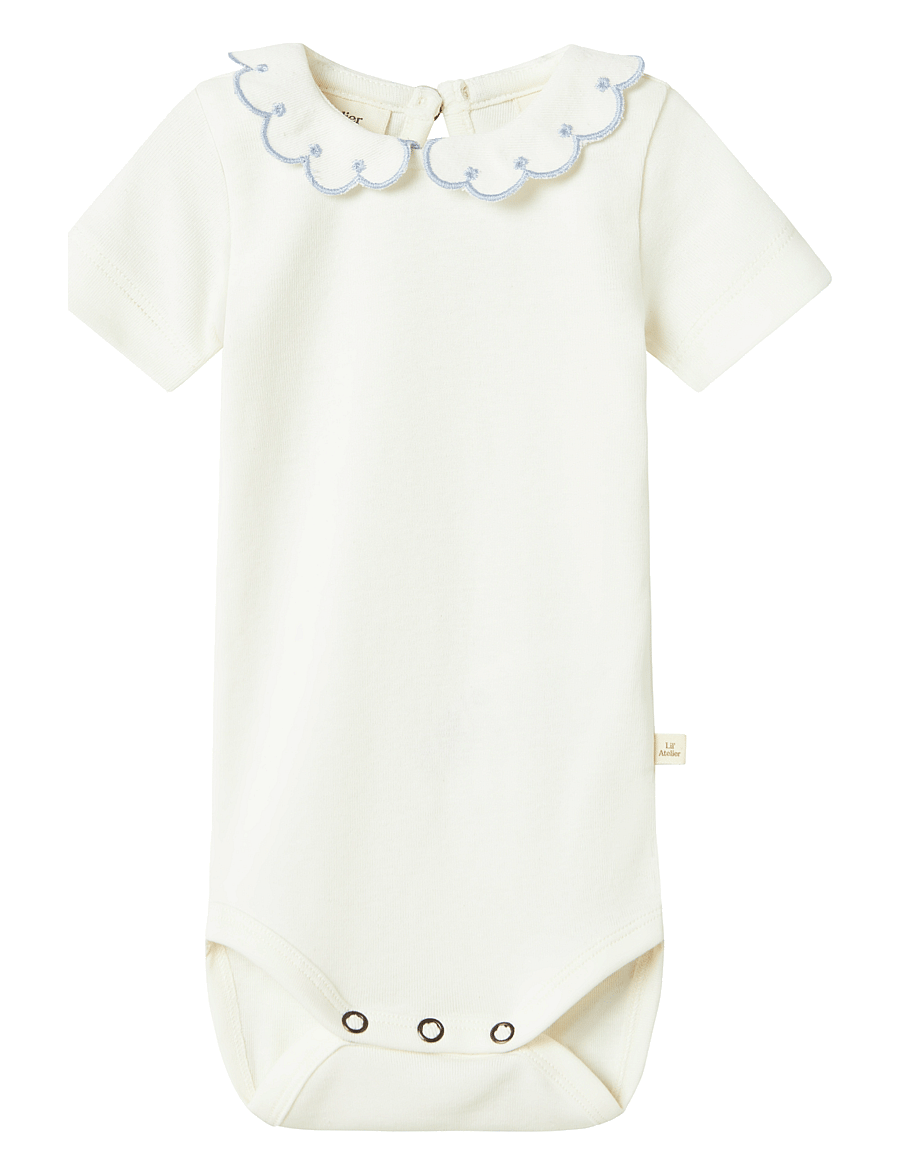 Lil'Atelier - NBFFUNDO SS SLIM BODY LIL - kortärmade bodies - coconut milk - 0