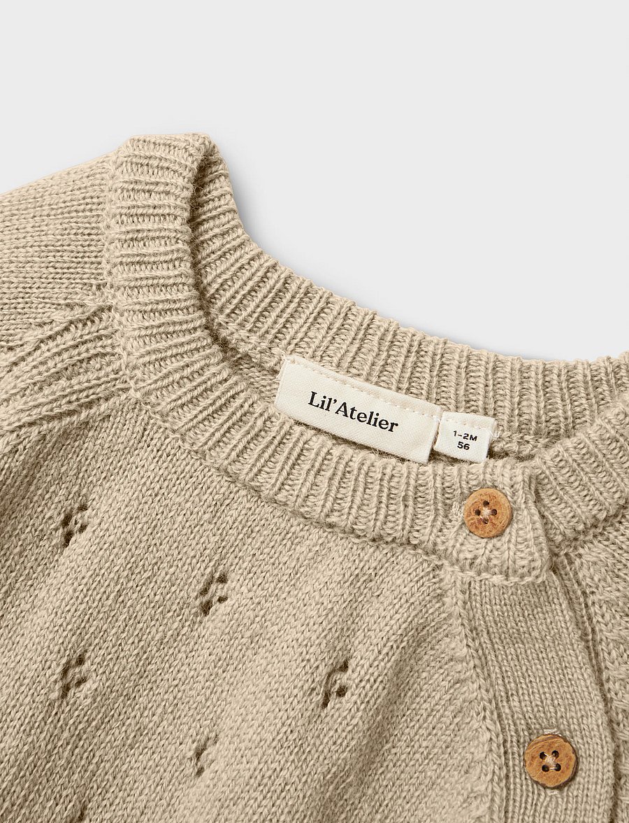 Lil'Atelier - NBNNALIO WOOL LS WRAP KNIT LIL - safari - 4