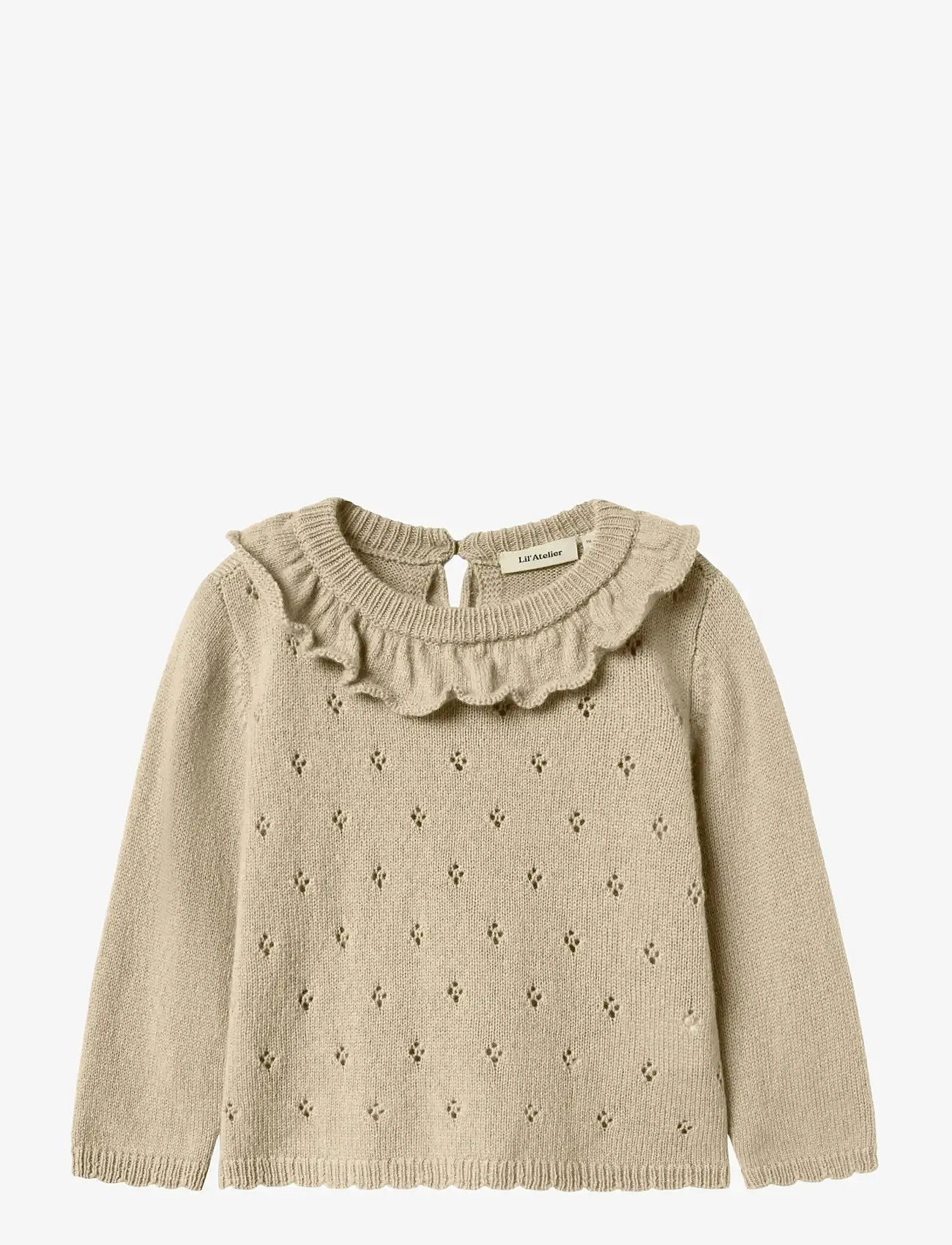 Lil'Atelier - NMFNALIO WOOL LS KNIT LIL - jumpers - safari - 1